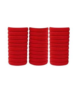 Daily use Ponytailers Hair Ties Elastic Rubber band Red Color Soft & Strong for Women/Girls (Pack of 30)