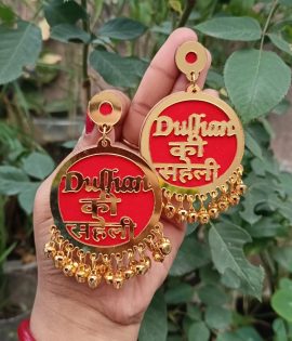Dulhan ki Saheli Earring For Bride Acrylic Red Earring for Women & Girls