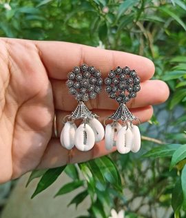 Round Shape with Shell Kodi Jhumki Earrings for girls and women Small Size Light Weight Earring