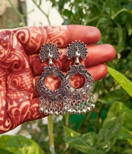 Silver Peacock Earrings | Elegant & Stylish | Indian Jewelry