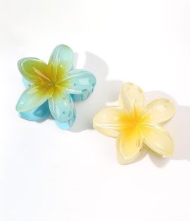Stylish Korean Hair Clips for Women, Flower Clutcher Claw Set | Cute Floral Hair Accessories for Women and Girls Pack of 2 (Random Color)