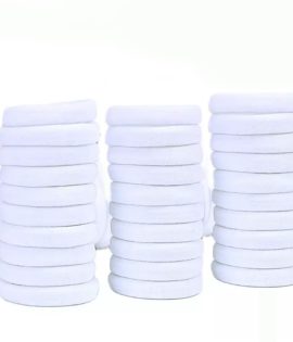 Daily use Ponytailers Hair Ties Elastic Rubber band White Color Soft & Strong for Women/Girls (Pack of 30)